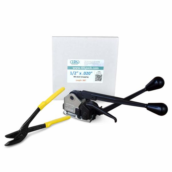 Idl Packaging 1/2" Steel Strapping Kit, 300 Ft. Sealless Combination Tool U.SSK.12.300